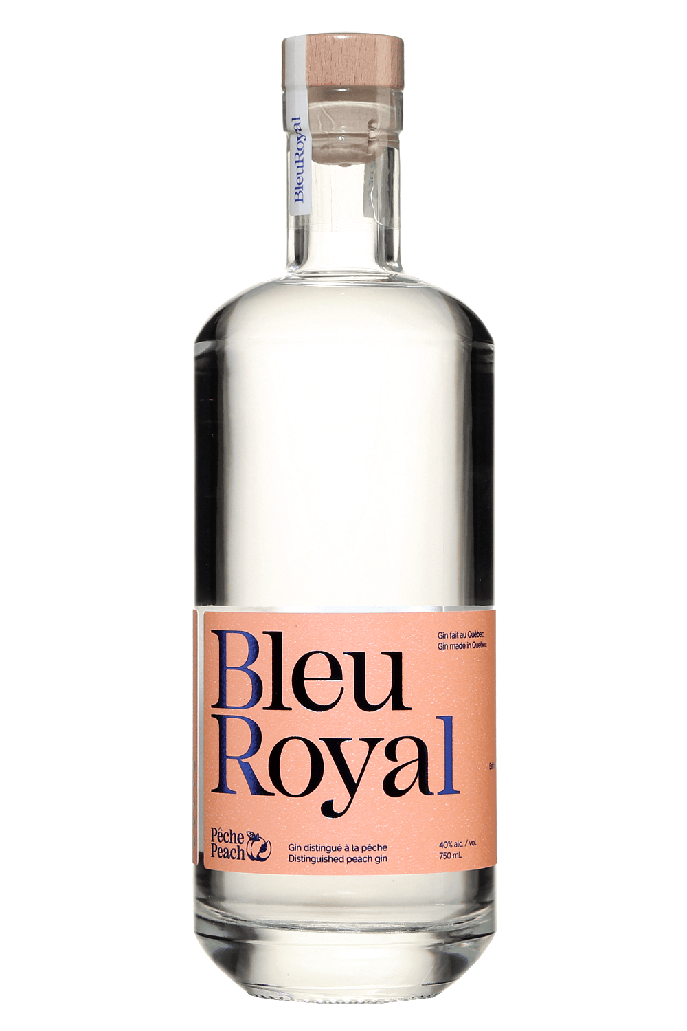 Bouteille de BleuRoyal Gin Pêche